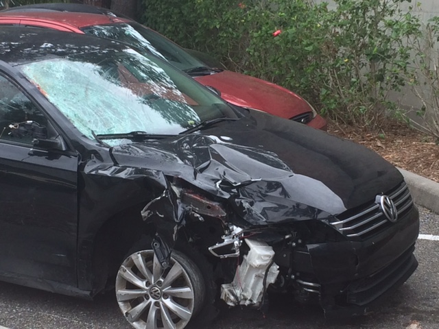 Florida Highway Patrol photo of Volkswagen Passat involved in deadly hit-and-run. 