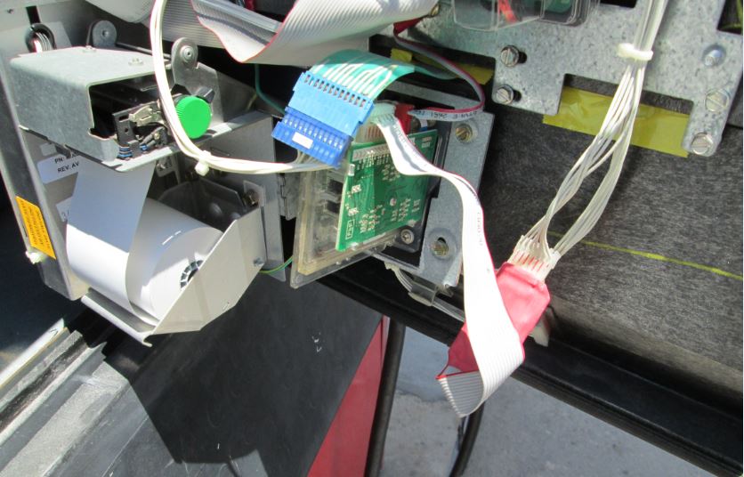 A skimmer was found inside a pump at a Citgo at 3015 Gulf Drive.