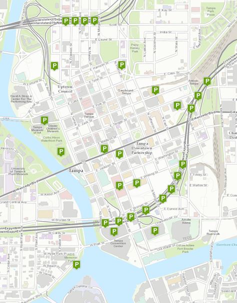 Downtown Tampa parking map