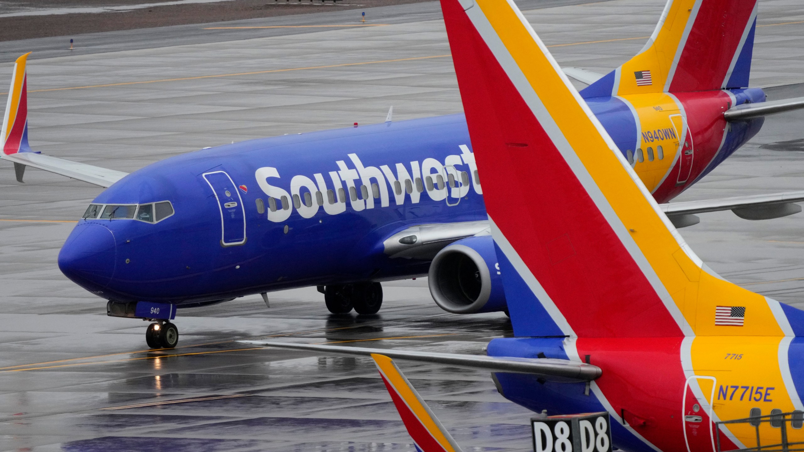 FILE - A Southwest Airlines jet arrives at Sky Harbor International Airport in Phoenix on Dec. 28, 2022. Southwest Airlines will pay a $35 million fine as part of a $140 million agreement to settle a federal investigation into a debacle last December when the airline canceled thousands of flights and stranded more than 2 million travelers over the holidays. (AP Photo/Matt York, File)