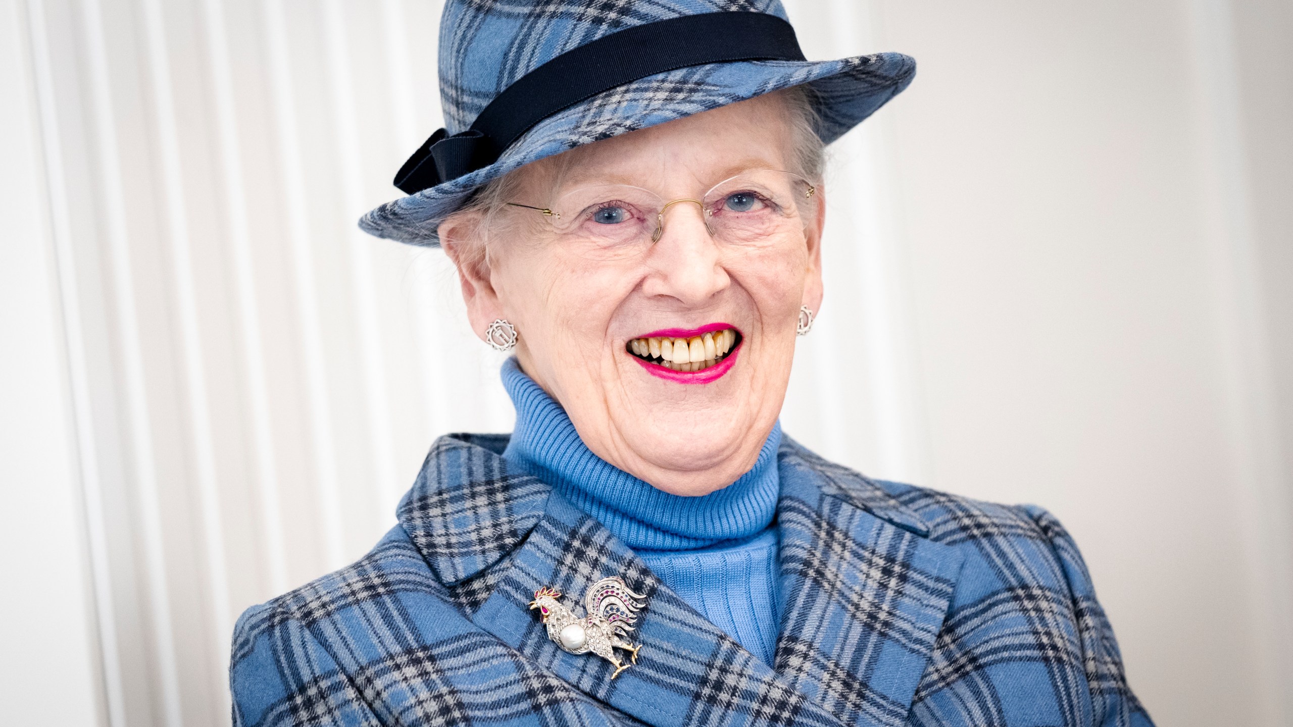 Queen Margrethe greets pupils in the 6th grade at the inauguration of the new Prins Henrik's School in Frederiksberg, Denmark, Wednesday, Feb. 7, 2024. The French school, Prins Henriks Skole, was founded in 1954. Queen Margrethe abdicated from the throne on Jan. 14, 2024. (Ida Marie Odgaard/Ritzau Scanpix via AP)