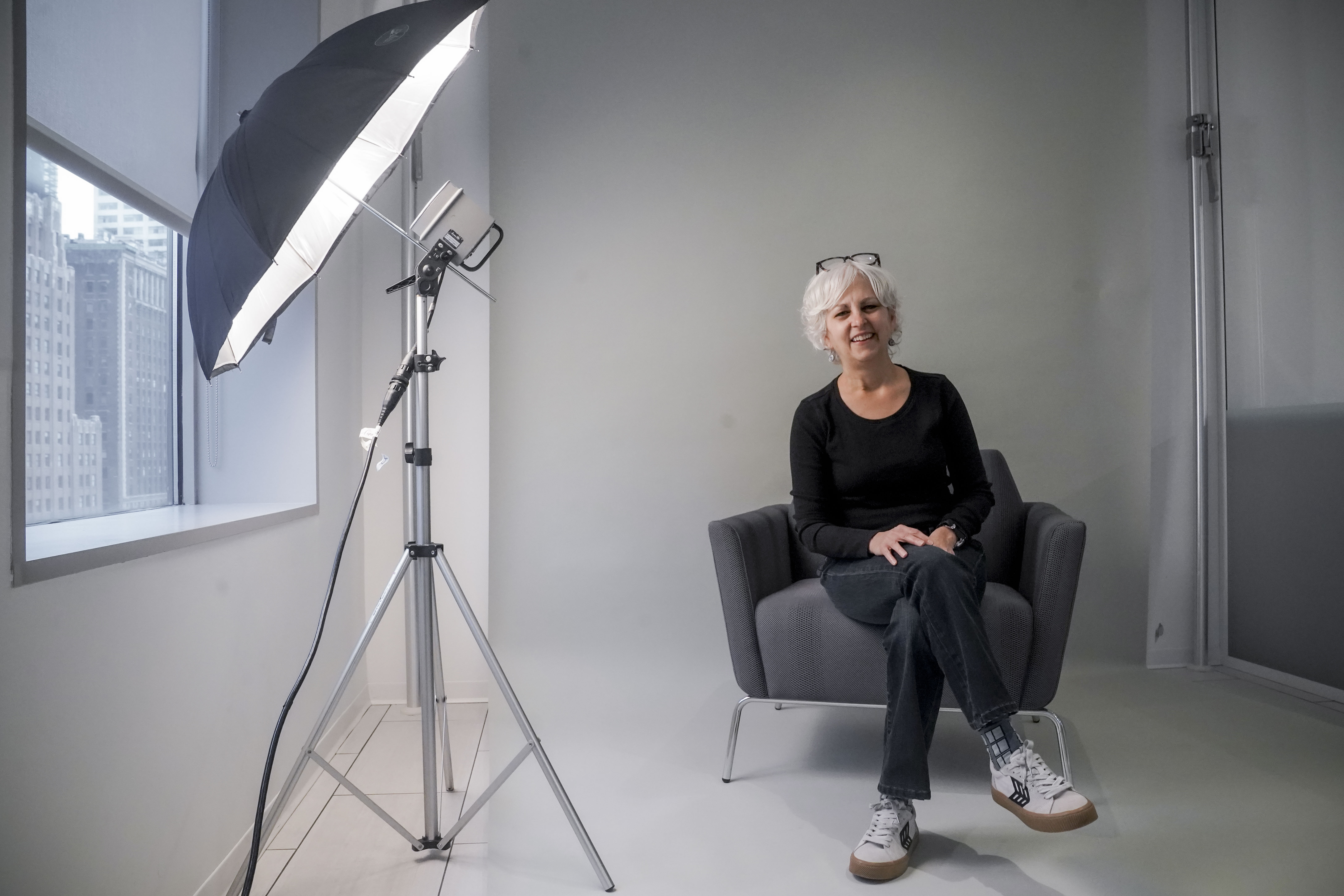 Author Kate DiCamillo poses for a portrait before an interview in New York on Thursday, Jan. 18, 2024. (AP Photo/Bebeto Matthews)